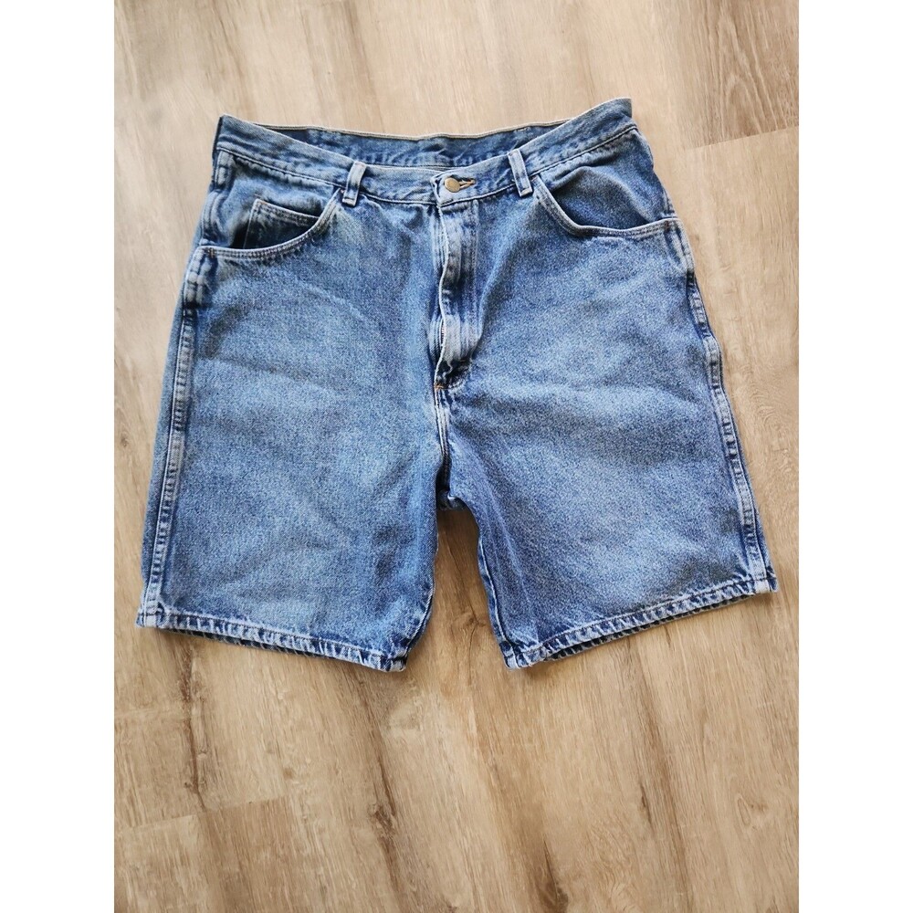 Vintage wrangler Blue Denim Shorts Baggy Loose Men’s size 36 Y2K 90s Med/Dk Wash